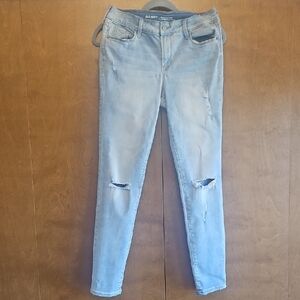 Old Navy Women's Rockstar Light Blue Distressed Jeans